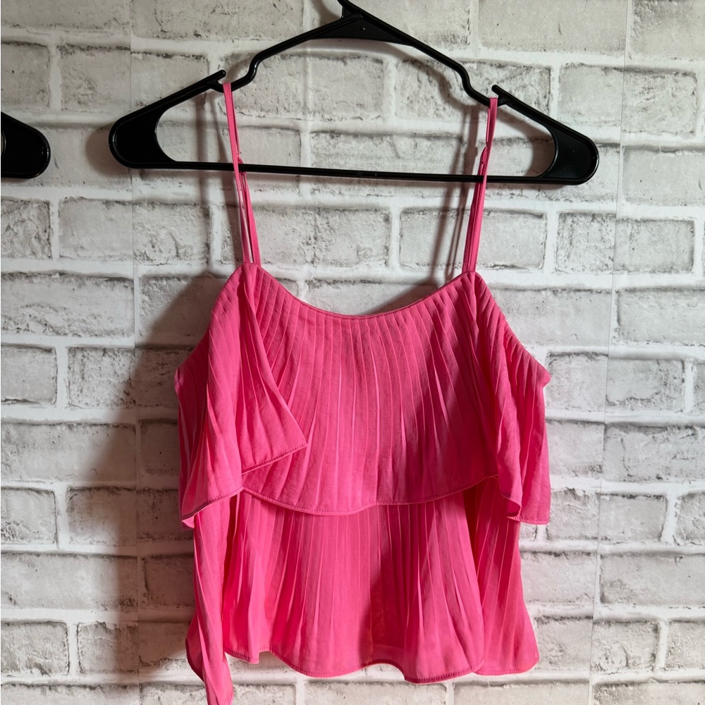 Elegant Pink Pleated Women's Top